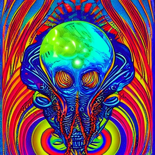 Prompt: psychedelic alien blotter art