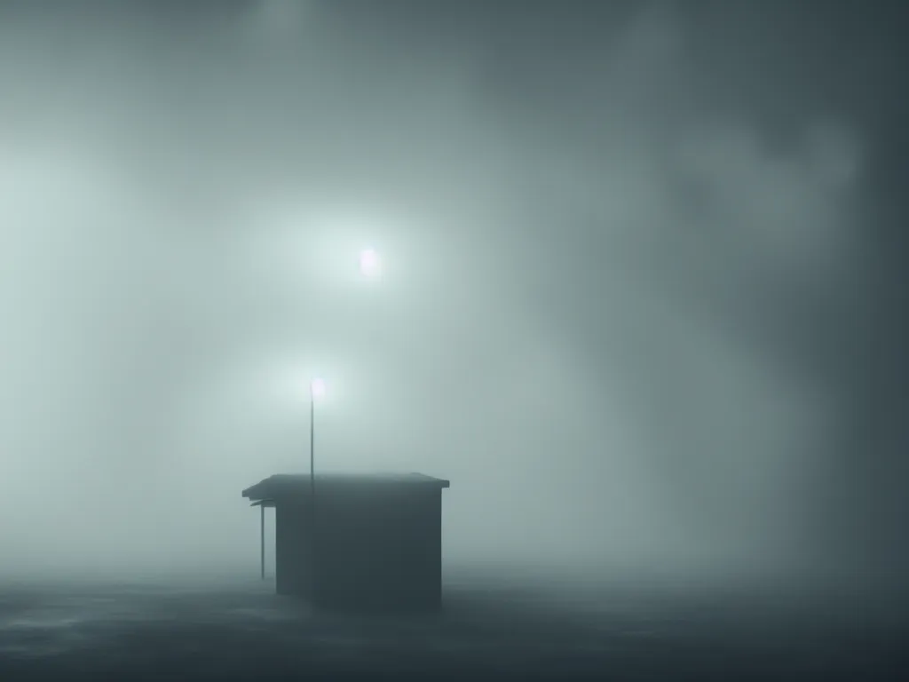 Image similar to random dramatic beautiful melancholy, octane render, dramatic fog in old sad room