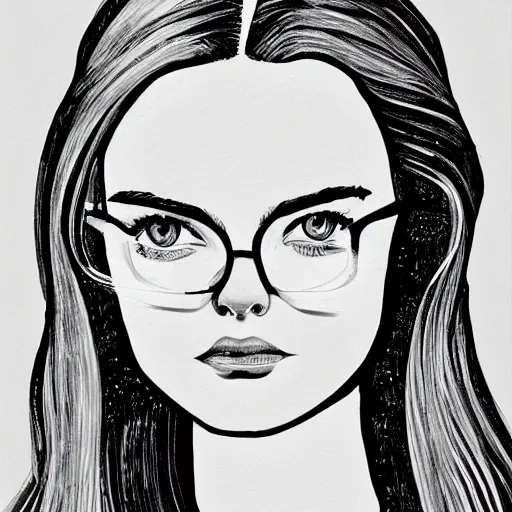 Prompt: professional painting of Elle Fanning in the style of Will Eisner, head and shoulders portrait, symmetrical facial features, smooth, sharp focus, illustration, intricate, stormy weather, extremely detailed masterpiece,