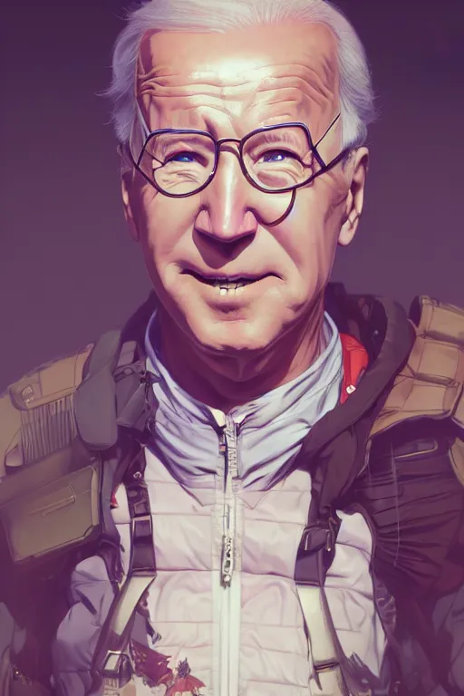 Image similar to joe biden, full face, anime, fantastic details, pixiv, hyperdetailed unreal engine, stanley artgerm lau, wlop, rossdraws, james jean marc, simonetti ruan jia and mandy jurgens and artgerm and sakimichan, yuru camp, moe, illustration, digital art, concept art, manga cover