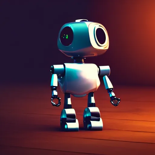 Image similar to a cute little robot in wood. super realistic 8 k render of a dark hooded powerful elegant, cinematic composition