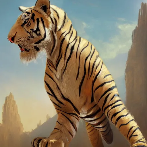 Image similar to a beautfiul award winning aesthetic commission of an antrho albino tiger wearing golden victorian aemour,digital art,art by greg rutkowski,character design by charles bowater,ross tran,photorealistic,detailed face,hyperdetailed,western comic,2021,artstation,deviantart,western comic style