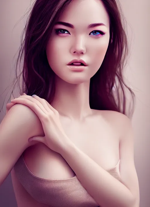 Image similar to a gorgeous female photo, professionally retouched, soft lighting, realistic, smooth face, full body shot, torso, dress, perfect eyes, wide angle, sharp focus on eyes, 8 k, high definition, insanely detailed, intricate, elegant, artgerm and jason chan and mark litvokin