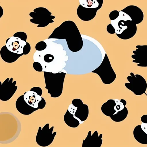 Prompt: super cute and funny giant panda avatar, illustration, 2 d, flat style, flat