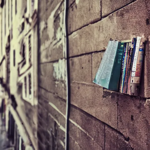 Prompt: photo of Graffiti reading PERFECT on abandoned Building wall, photorealistic 50mm lens, cinematic lighting