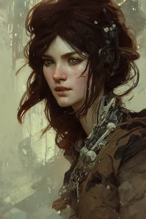 Prompt: A full portrait of a beautiful post apocalyptic offworld arctic nightmaker, intricate, elegant, highly detailed, digital painting, artstation, concept art, smooth, sharp focus, illustration, art by Krenz Cushart and Artem Demura and alphonse mucha