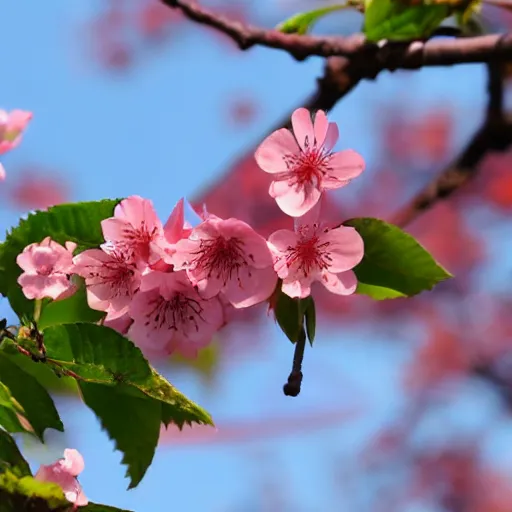 Image similar to japanese cherry blooming underneath the tesanj fortress