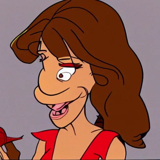 Image similar to emma Watson in the ren and stimpy cartoon.