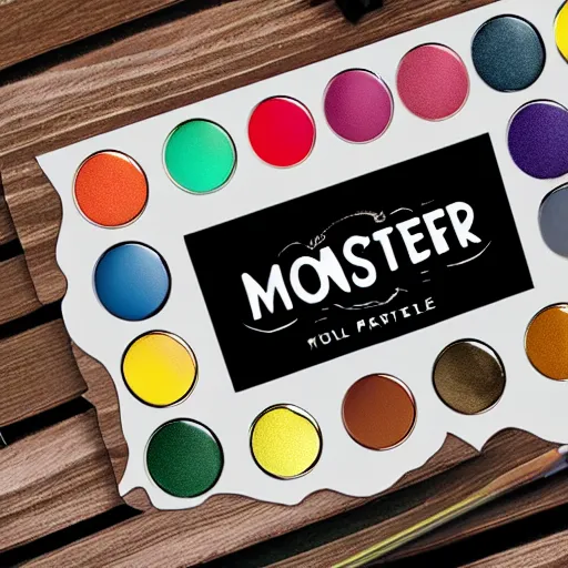 Prompt: monster art palette logo design