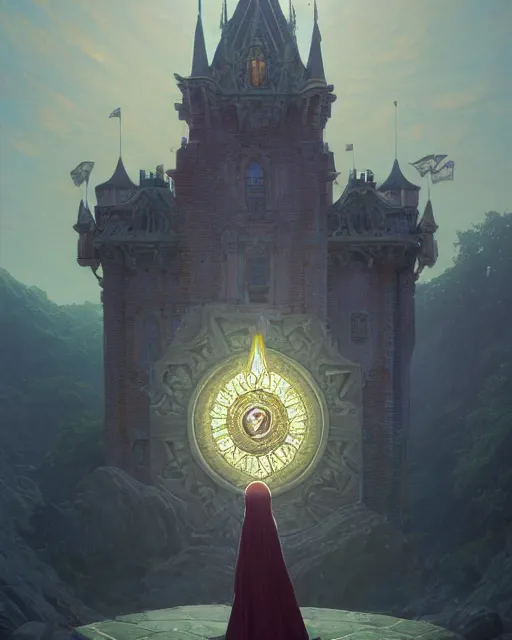 Image similar to highly detailed surreal vfx portrait of a blessed shield in a majestic castle by golden tree, stephen bliss, unreal engine, greg rutkowski, loish, rhads, beeple, makoto shinkai and lois van baarle, ilya kuvshinov, rossdraws, tom bagshaw, alphonse mucha, global illumination, detailed and intricate environment