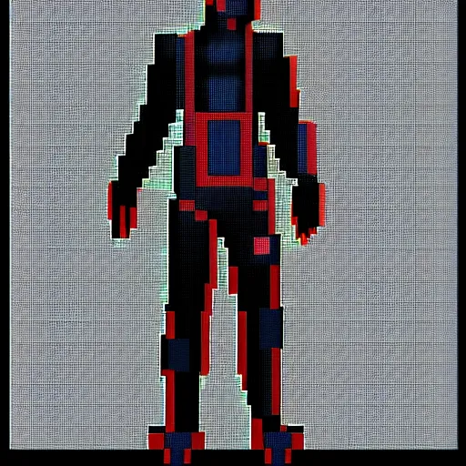 Prompt: cyberpunk character, pixel art, full body