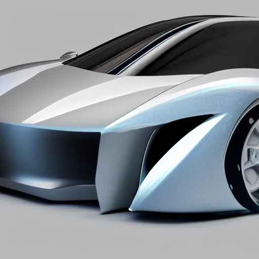 Image similar to render of futuristic supercar, realistic, detail, clean