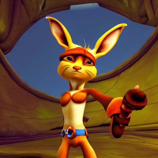 Image similar to daxter from jak and daxter, jak and daxter screenshot, digital art, ps 2