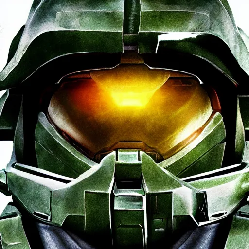 Prompt: super detailed professional photo portrait of the master chief from halo