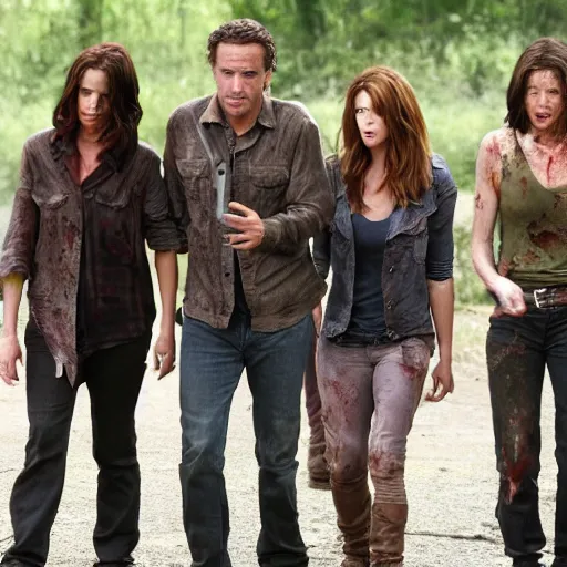 Prompt: cast of friends appearing in the walking dead