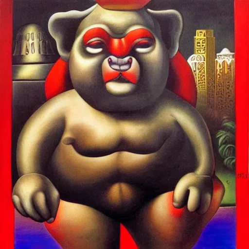 Prompt: colombian devil by botero