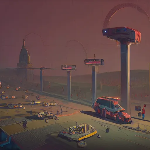 Image similar to rome in the year 2 0 7 7 by simon stalenhag