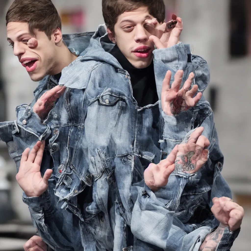 Image similar to pete davidson stuck inside a bubble