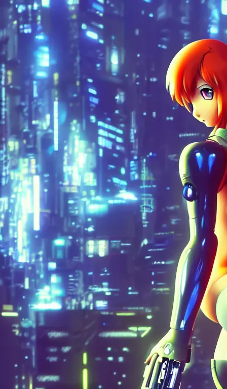 Prompt: anime fine details portrait of Samus in front of cyberpunk moder city landscape on the background deep bokeh, close-up view, anime masterpiece by Studio Ghibli. 8k, sharp high quality anime, artstation