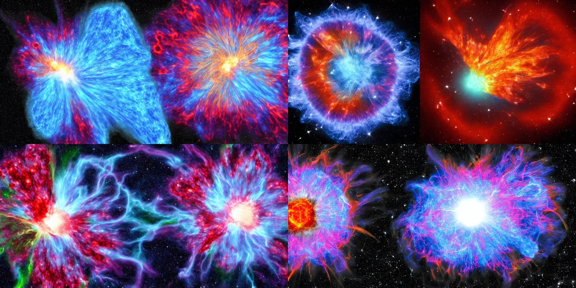 Prompt: supercomputer generated image of the supernova explosion, highly detailed