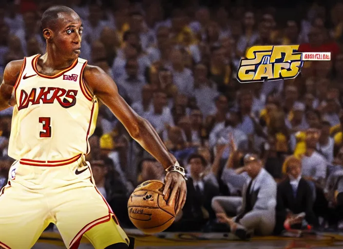 Image similar to ESPN still of C-3PO playing in the nba playoffs live on espn, 4k