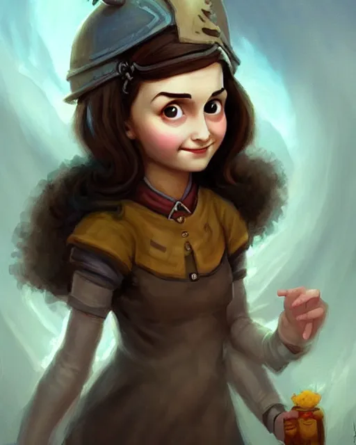 Image similar to cute little anthropomorphic anne frank cute and adorable, pretty, beautiful, dnd character art portrait, matte fantasy painting, deviantart artstation, by jason felix by steve argyle by tyler jacobson by peter mohrbacher, cinema