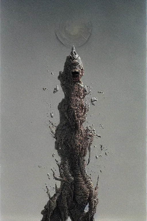 Prompt: a space monster by Zdzislaw Beksinski