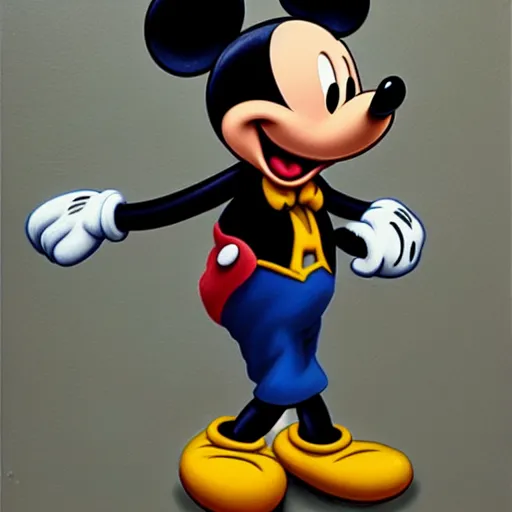 Prompt: mickey mouse as a janitor, oil painting, trending on artstation, renaissance, highly detailed, dynamic pose, moody