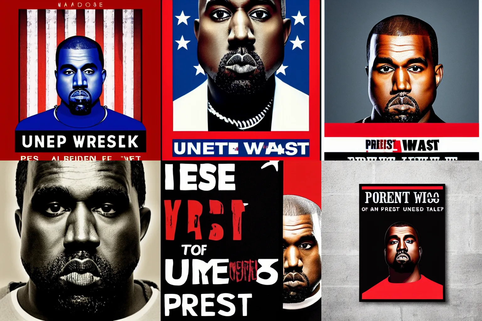 Prompt: Kanye West campaign poster for president of the United States