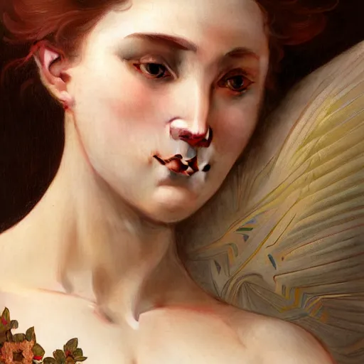 Prompt: a portrait of anguish, intricate, elegant, highly detailed, digital painting, smooth, sharp focus, illustration, art by artgerm and greg rutkowski and alphonse mucha and william - adolphe bouguereau