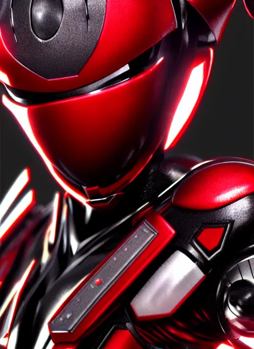 Image similar to kamen rider character, design by shotaro ishinomori, bionic, intriguing, highly detailed, black textured, oval red glow eye, 4 k, hdr, award - winning, artstation, octane render