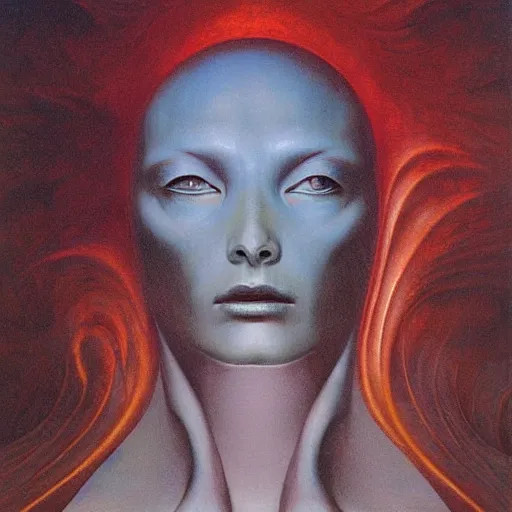 Image similar to an amazing masterpiece of art by gerald brom, Zdzisław Beksiński, z