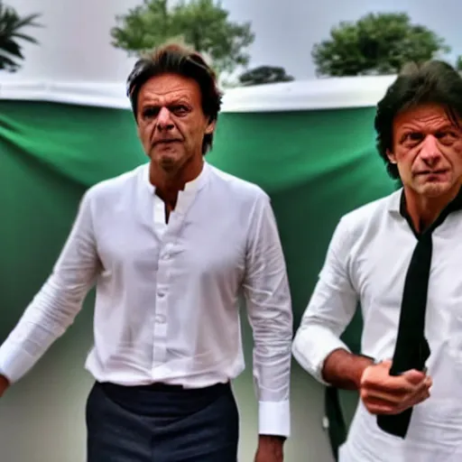 Prompt: guko fighting imran khan