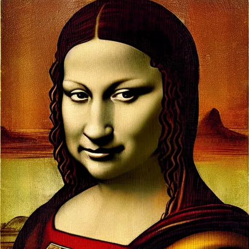 Prompt: a portrait of super - mario!!!!!! painting by da vinci in the style of ( ( ( ( mona lisa ) ) ) )