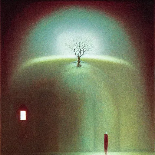 Prompt: Ruby potion, inner light. Concept art. Beksinski