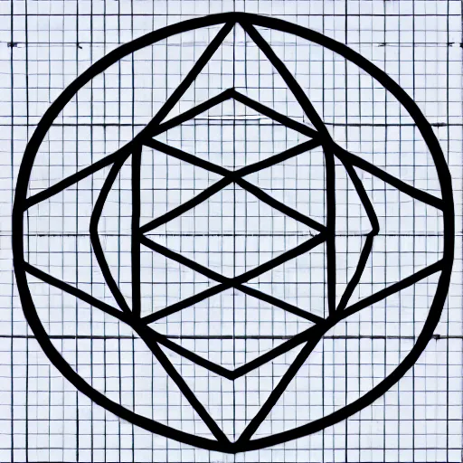 Image similar to perfect circle inside a square inside a hexagon inside a triangle inside a perfect circle, diagram, blueprint