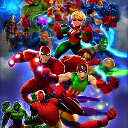 Image similar to joe boom, digital art, marvel vs capcom render art