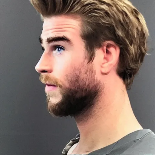 Image similar to “ a realistic detailed photo of a guy who is an attractive humanoid who is half robot and half humanoid, who is a male android, actor liam hemsworth, shiny skin, posing like a statue, blank stare, at the museum, on display ”