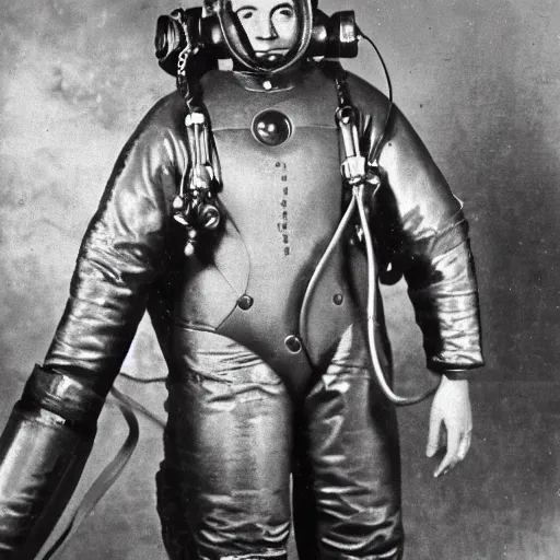 Prompt: detailed photo of a diver wearing an early diving suit. the diver is holding an electric guitar on the moon. old diving suit pictures. old diving suit. early diving suit. old diving suit photos. detailed