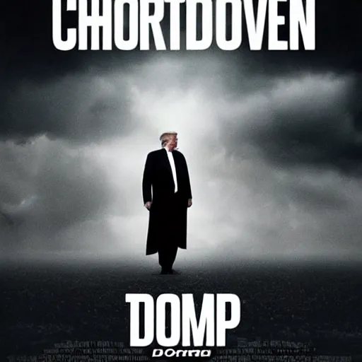 Image similar to movie poster by Christopher Nolan with donald trump starring, detailed, photographic, atmospheric, cinematic