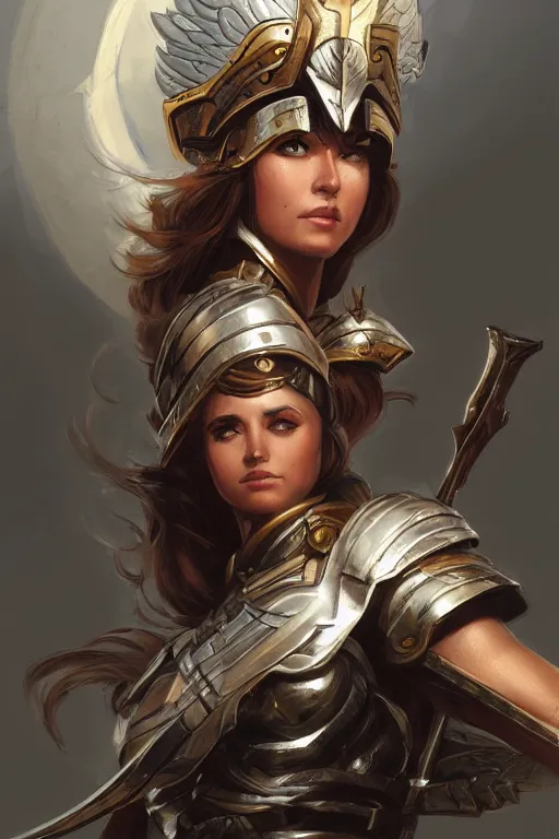 Image similar to amazon valkyrie athena, d & d, fantasy, portrait, highly detailed, headshot, digital painting, trending on artstation, concept art, sharp focus, illustration, art by artgerm and greg rutkowski and magali villeneuve