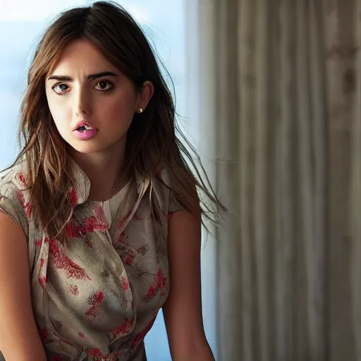 Prompt: Ana de armas staring a cat