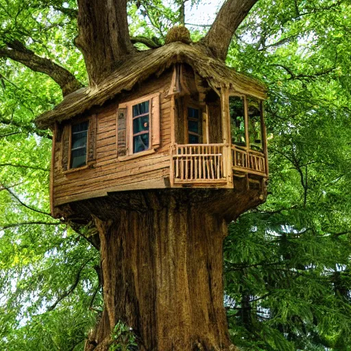 Prompt: ( tree ) house