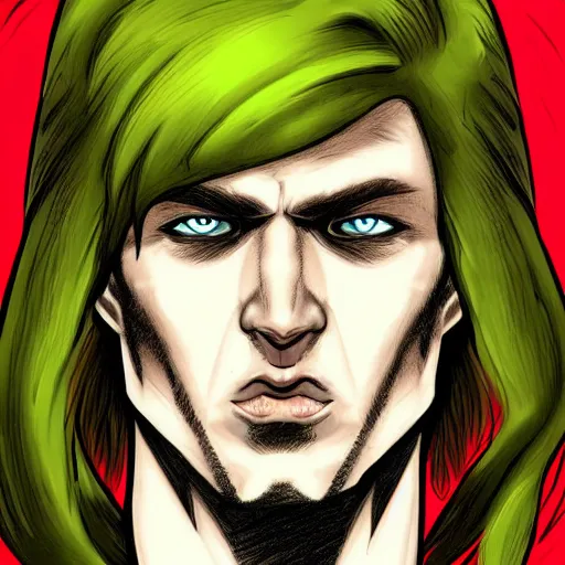 Image similar to drawing of a man with red hair and green eyes digital art clark voorhees deviantart contest winner shock art dc comics digital illustration digital painting