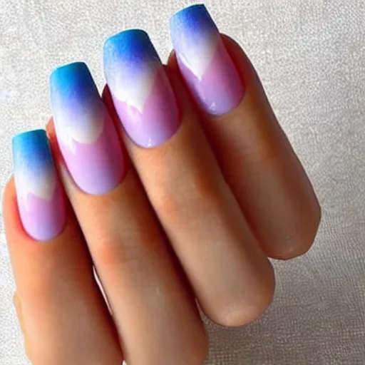 Prompt: Aesthetic Ombre Nail Art, Almond Shaped Nails