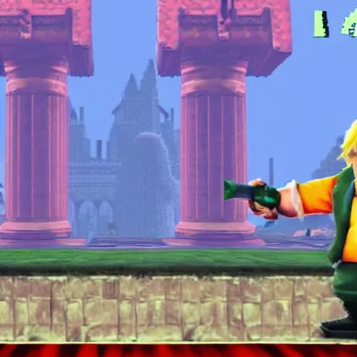 Prompt: Boris Johnson in Zelda 3d, gameplay footage