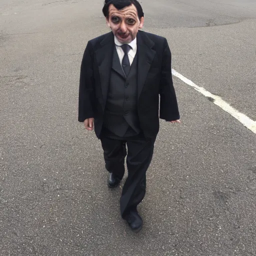 Prompt: Mr. Bean cripwalking