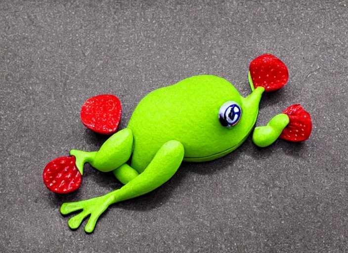 Image similar to frog made of strawberries