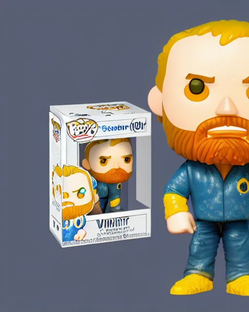 Image similar to full body 3d render of vincent van Gogh as a funko pop, studio lighting, white background, blender, trending on artstation, 8k, highly detailed