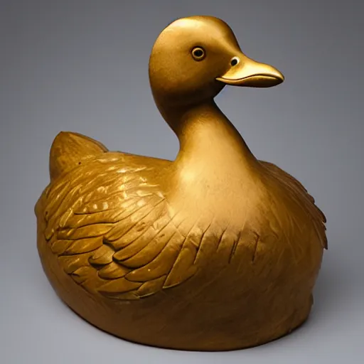 Prompt: moche duck sculpture
